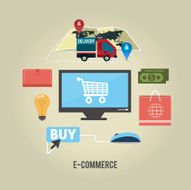 E-commerce infographic concept of purchasing N4