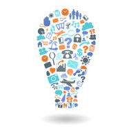 Idea Lightbulb Shape Icon Set