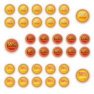 Orange Star Discount circle label
