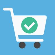 Vector Shopping Cart and Check Mark Icon N2