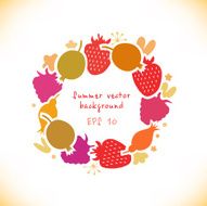 round sticker with berries