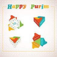 Template of a Purim box for holiday gift