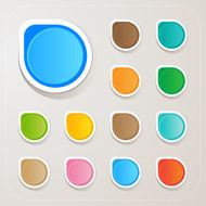 Sticker label paper colorful set vector N2