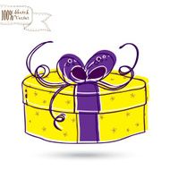 Sketch gift box with bow