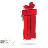 Sketch gift box with bow N2