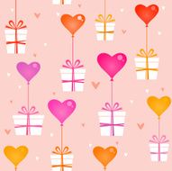 Seamless pattern with cute gifts N2
