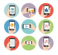 hand holding phone icon