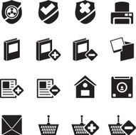 Silhouette Internet and Website buttons icons