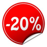 discount round red sticker on white background N6