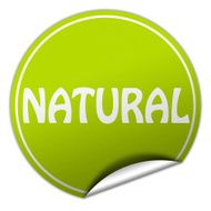 natural round green sticker on white background
