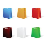 paper bag in six color vector