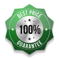 Green hundred percent best price guarantee badge