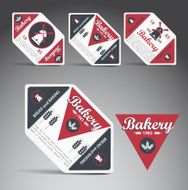 Set of bakery labels Vector N3
