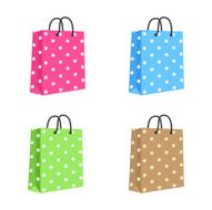 Paper Shopping Bag With Dots Set