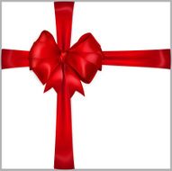 Red bow with crosswise ribbons N4