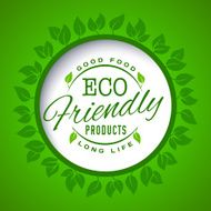 Round eco green stamp vector label N3