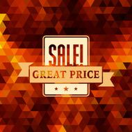 Red 3D vector text of sale discount price offer N61