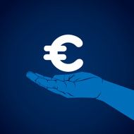 euro symbol in hand