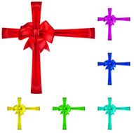 Set of multicolored bows