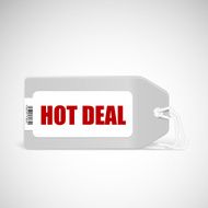 Blank price tag isolated on white with text