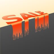 Word SALE melted dripping Promotional