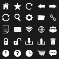 Tool bar icons on black background