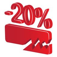 Minus twenty per cent (red)