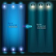 Empty banner for product advertising with lighting