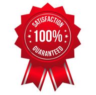 Red hundred percent satisfaction badge