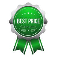 Green best price badge with ribbon N2