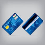 popular blue premium extended business credit card isolated vect N3