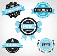 Premium Quality Vector Badges Blue