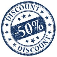 50 discount blue stamp