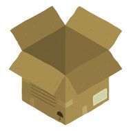 Open isometric carton package box