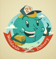 Worldwide delivery Shipping illustration