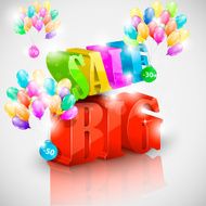 Big 3D sale with colorful bubbles