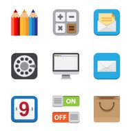 Business and interface flat icons set N2