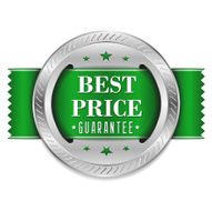 Green best price button with ribbon N2