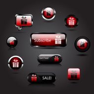 Vector glossy gift buttons