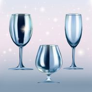 set of glasses on a background
