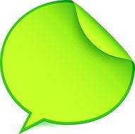 Green paper speech bubble sticker