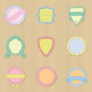 Set of colorful sketchy labels