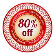 Label on 80 percent discount