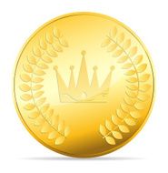 gold coin vector illustration on white