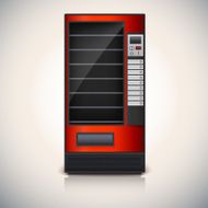 Vending Machine with shelves red coloor