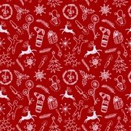 doodle seamless winter and Christmas pattern N6