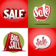 Set of vector sale labels N2