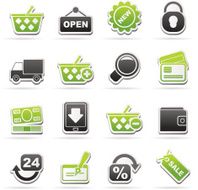 shopping and retail icons N17