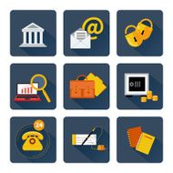 Icon set for finance and banking services