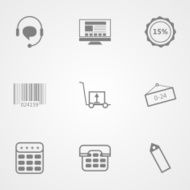 Contour vector icons for online store N2